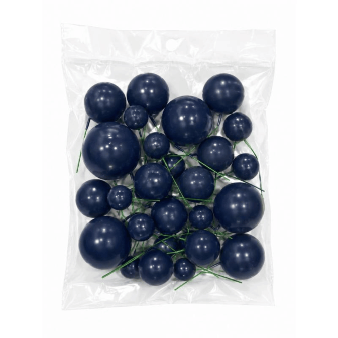 Set of 20 Azucren navy blue decorative cake balls
