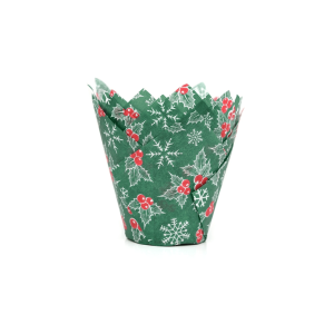 Christmas muffin cases, House of Marie, holly leaves