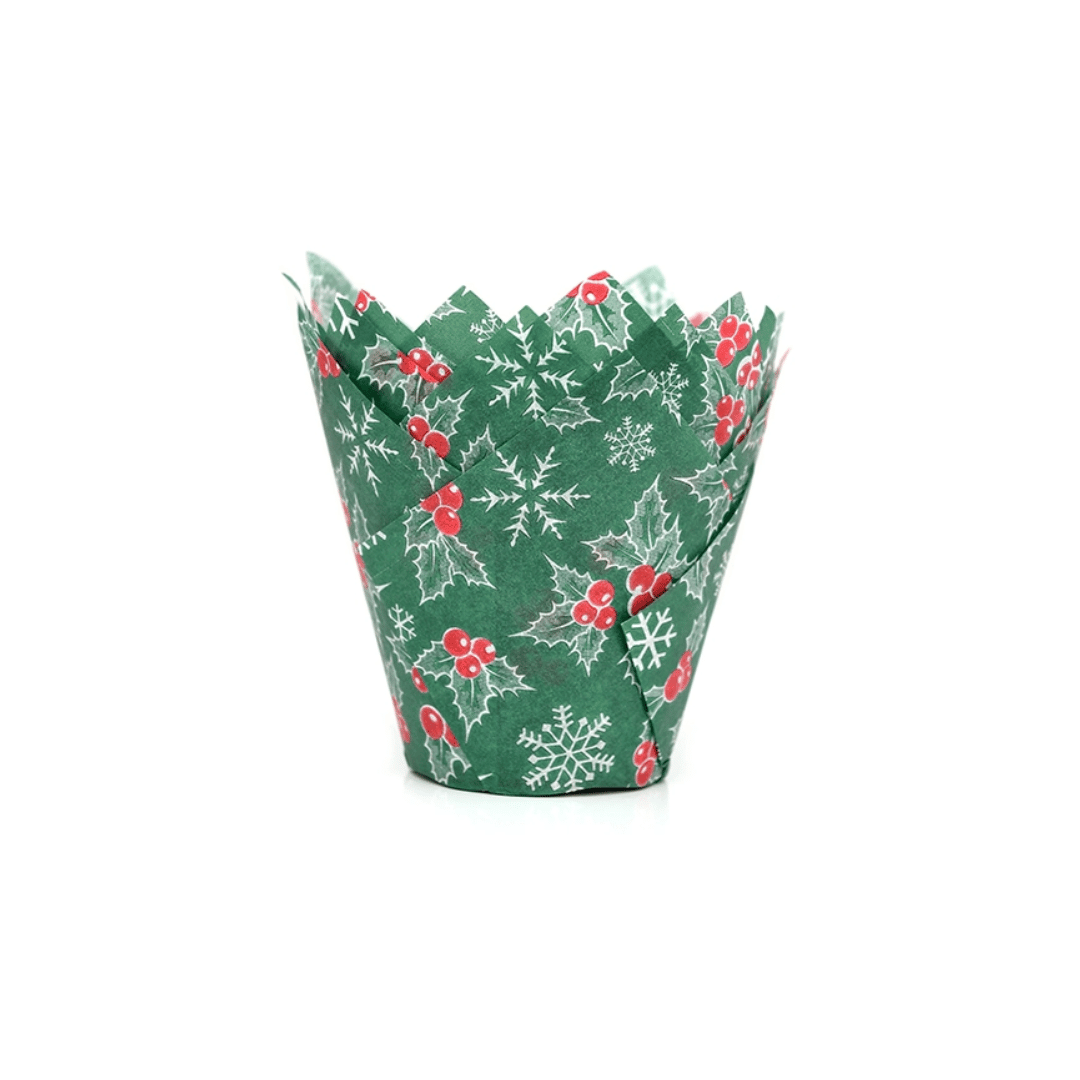 Christmas muffin cases, House of Marie, holly leaves