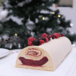 classic frozen yule log idea using a Cécoa Paris mold