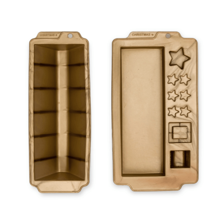 Yule log mold, cottage style, and chocolate mold