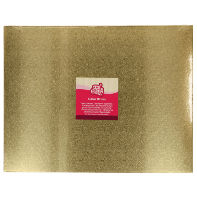Funcakes rectangular cake board, 40 cm, gold