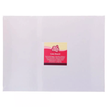 rectangular white cake board, 40x30 cm, 3 mm thick