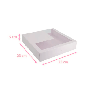 White cake box with window for professional use - set of 5