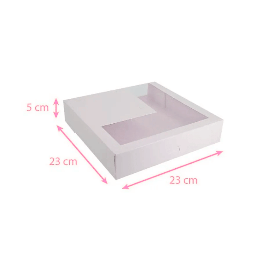 White cake box with window for professional use - set of 5