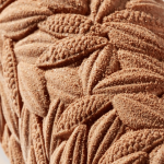 details of the Pavoni Italia cocoa imprint rug