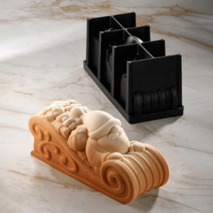 Christmas log sleigh with Wish Pavoni silicone mold