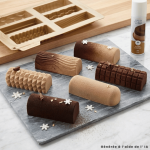 Silicone mini log mold with geometric designs