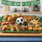Football-themed catering platter for birthday buffet x2
