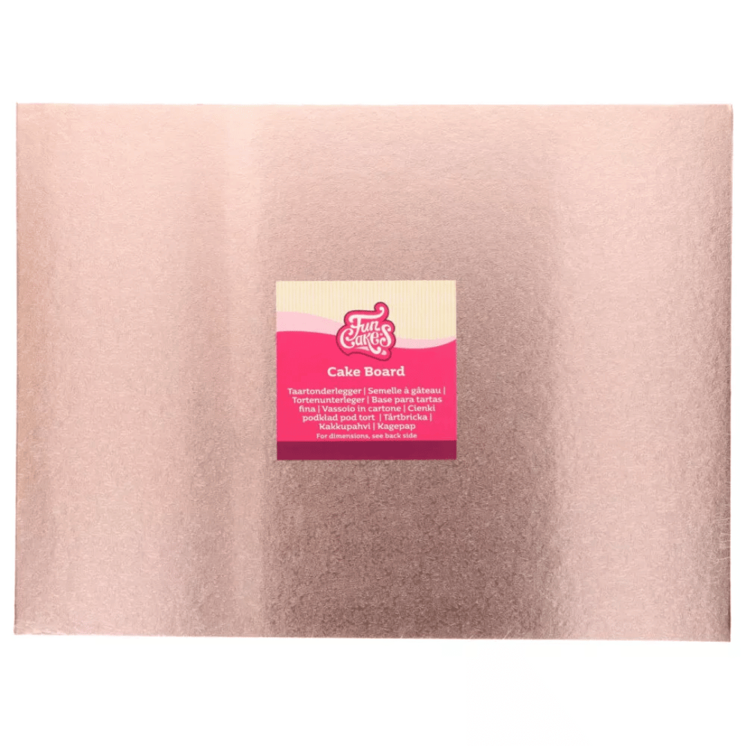 cake board rectangulaire 40 cm rose gold funcakes