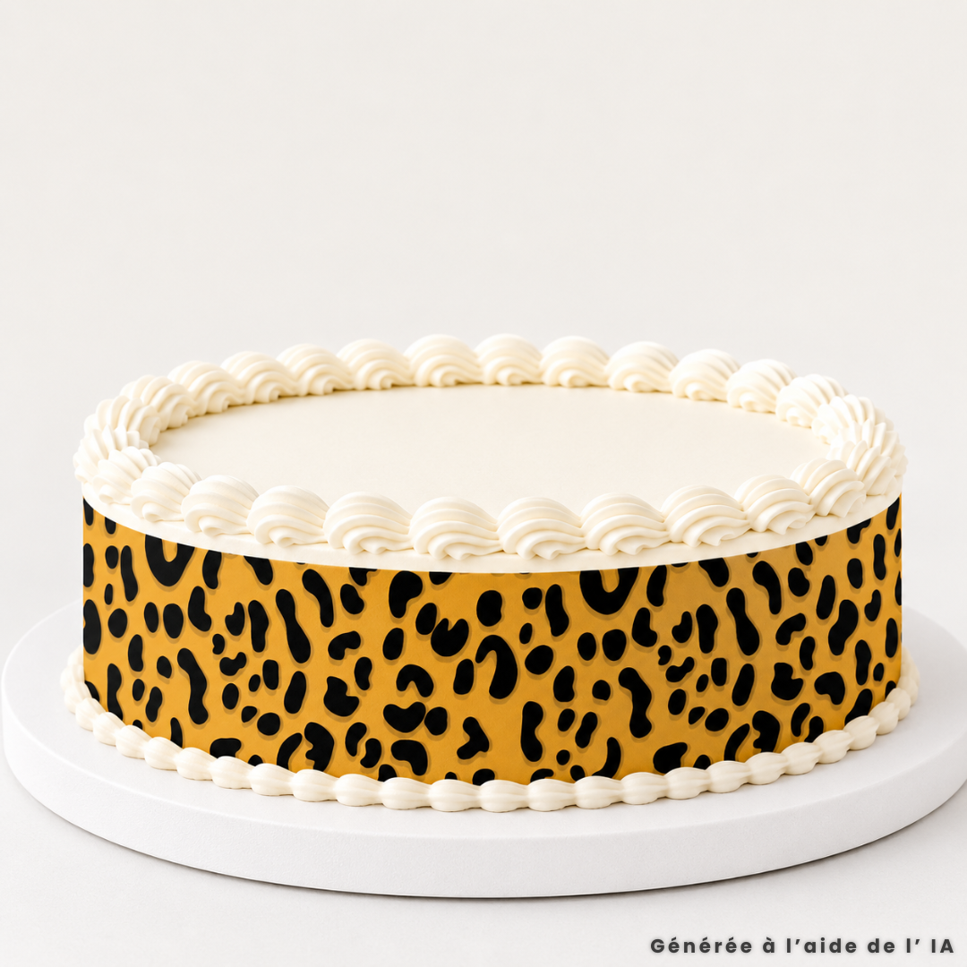 Leopard edible cake outline