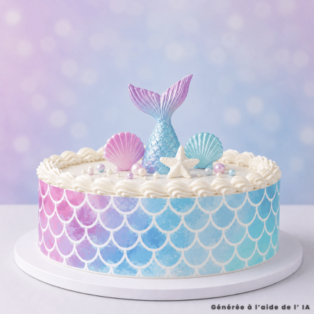 Outline for edible mermaid cake