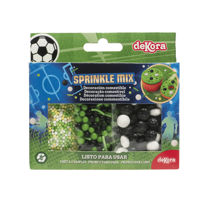 Sprinkles mix for decorating a football birthday cake