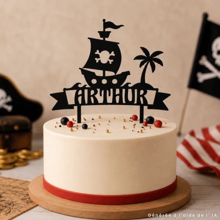 Pirate cake topper to personalize