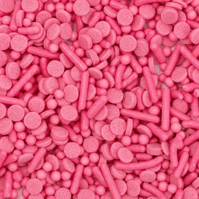 bright pink mix sprinkles from PME Cake