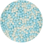 soft blue and white sugar pearls for funcakes