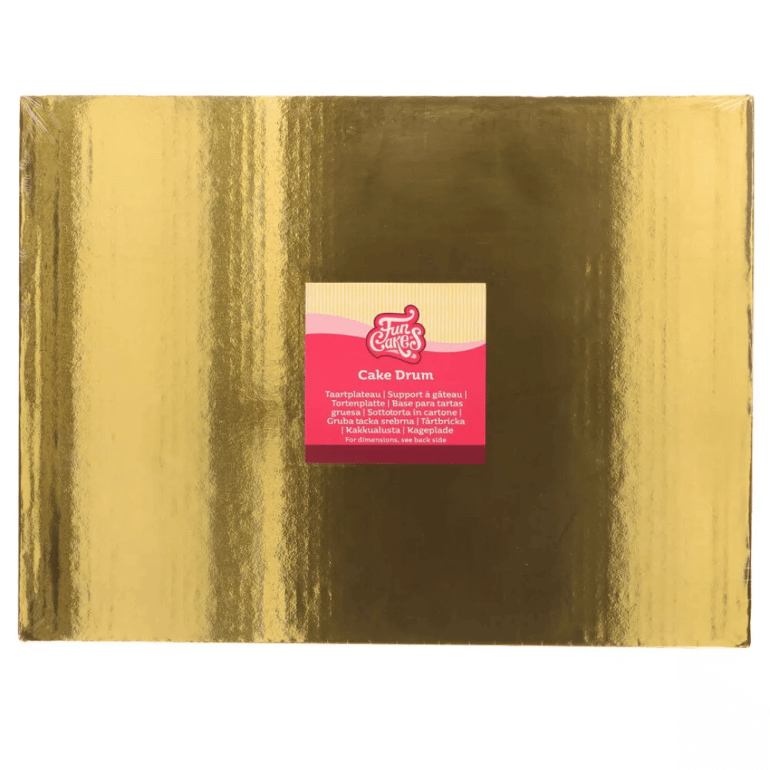 gold rectangular cake drum of 40cm