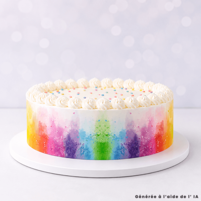 Multicolored sugar cake outline