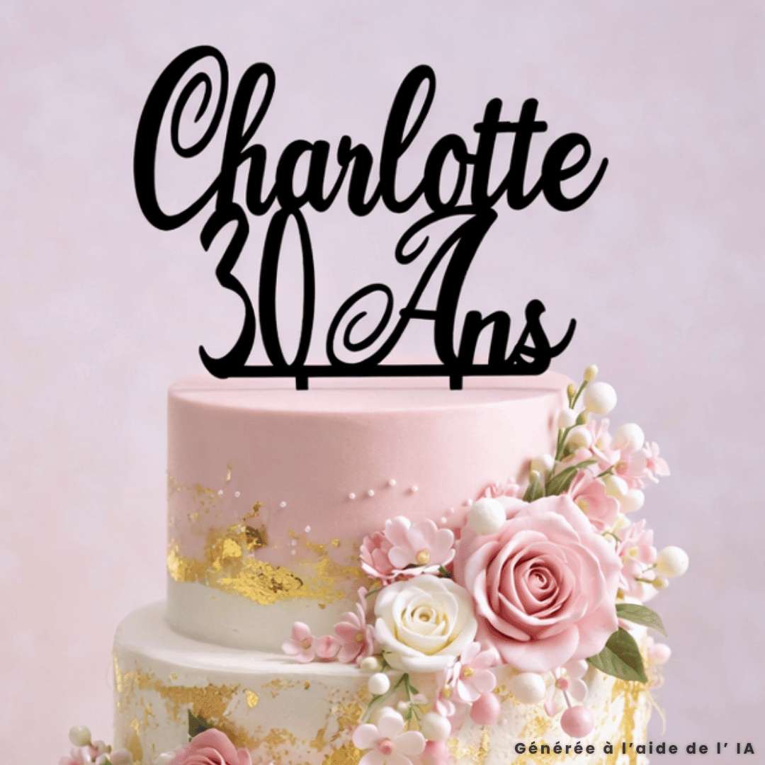 Cake Topper to personalize with first name & age | Colors of your choice
