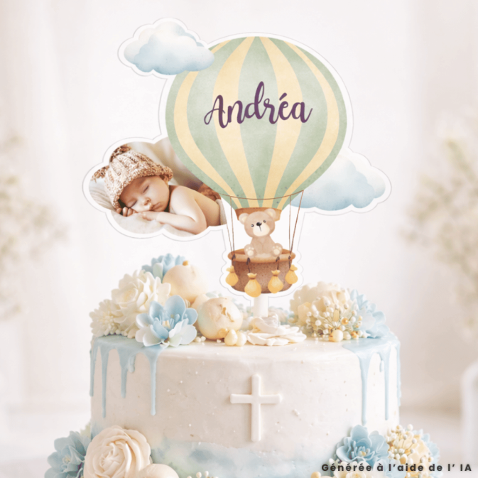 Hot air balloon topper to personalize