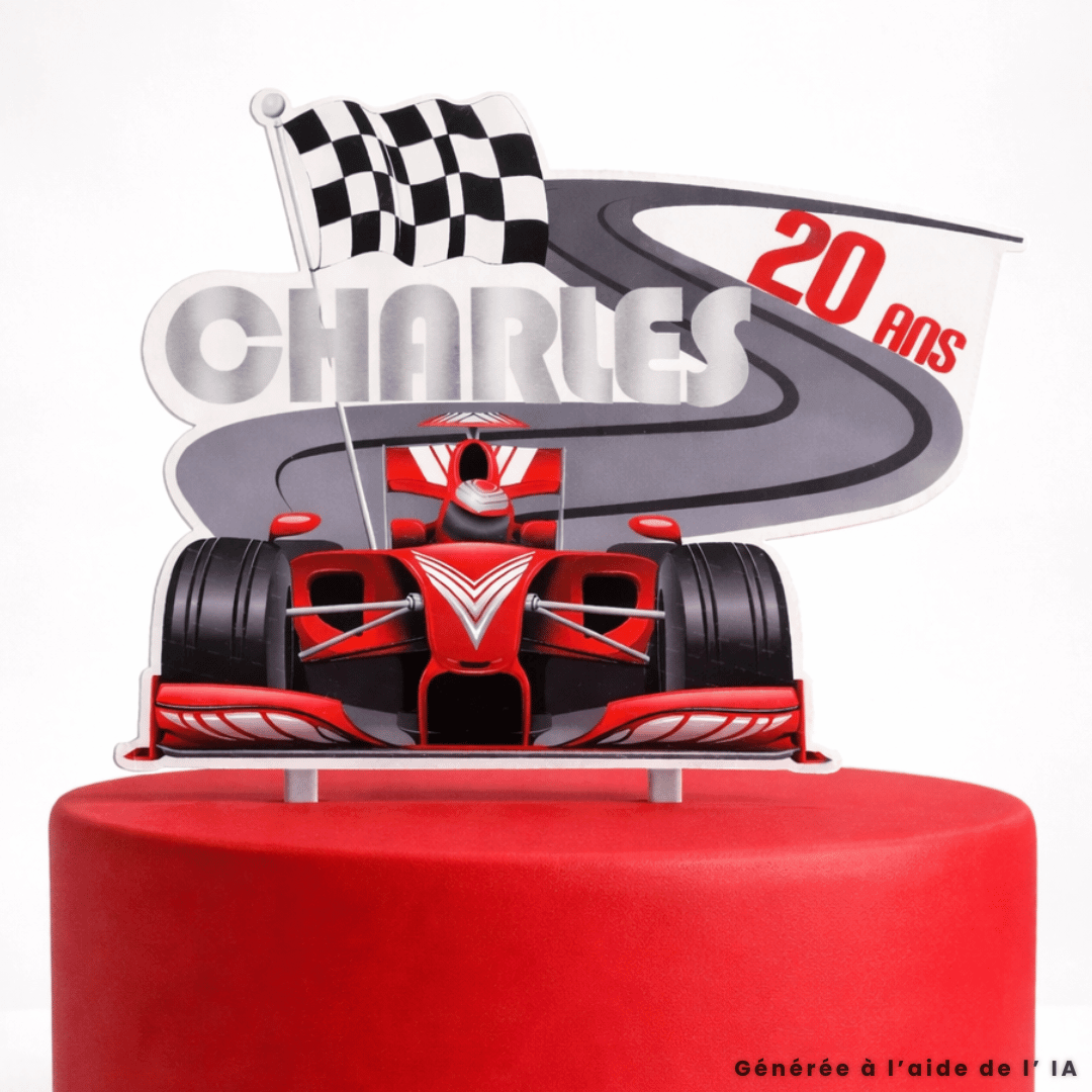 Customizable Formula 1 cake topper