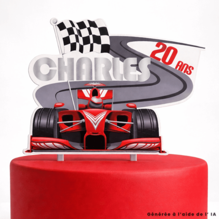 Customizable Formula 1 cake topper
