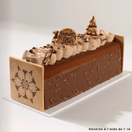 2 snowflake log ends - chocolate caramel