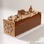 2 snowflake log ends - chocolate caramel