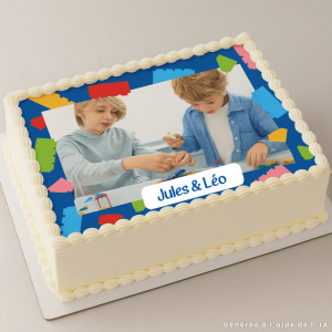 Edible photo A4 Multicolored bricks
