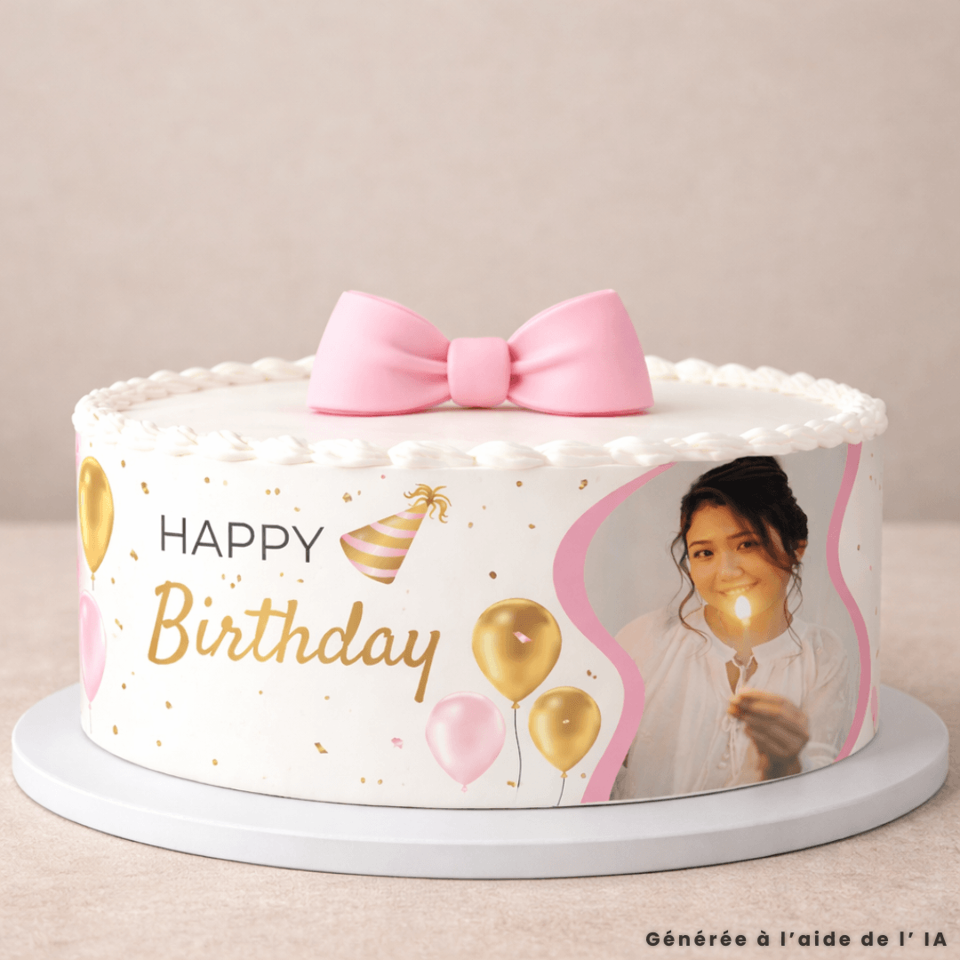 Edible outline for Happy Birthday cake