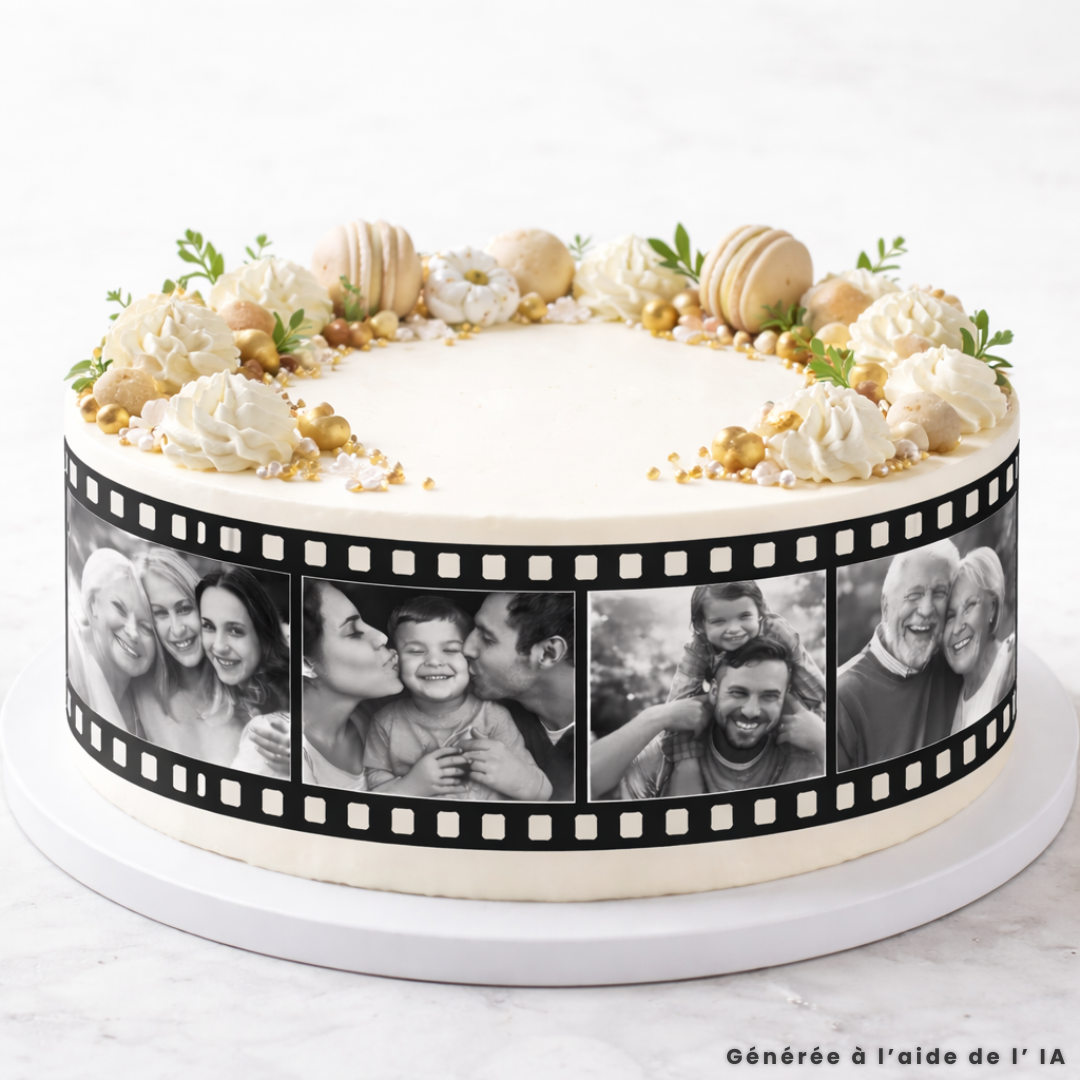 Customizable edible cake outline with photos