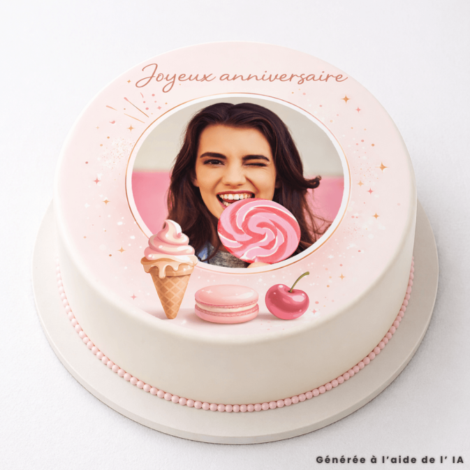 Edible photo round candy delicacies