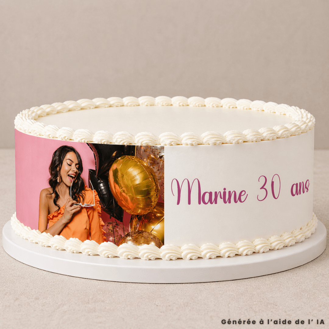 Outline for cake with your photo and text