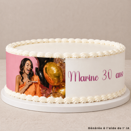 Outline for cake with your photo and text