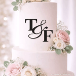 Face topper wedding initials to personalize | Wedding cake decoration