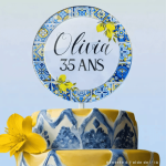 Customizable Amalfi cake topper