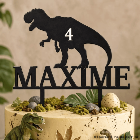 Customizable Dinosaur Cake Topper