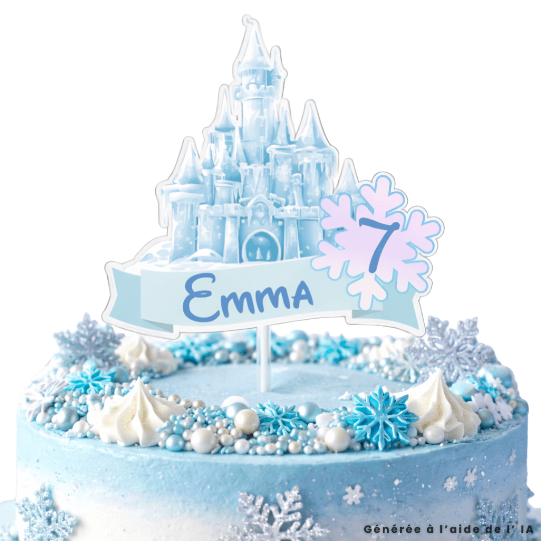 Customizable ice castle cake topper
