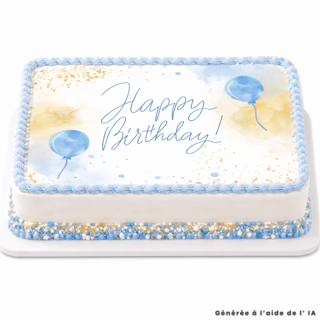 A4 Happy Birthday sugar sheet