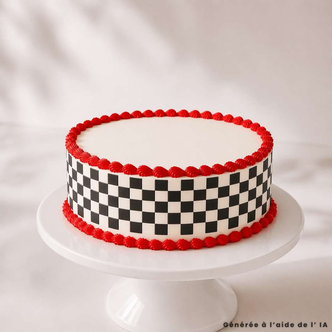 Checkerboard cake outline