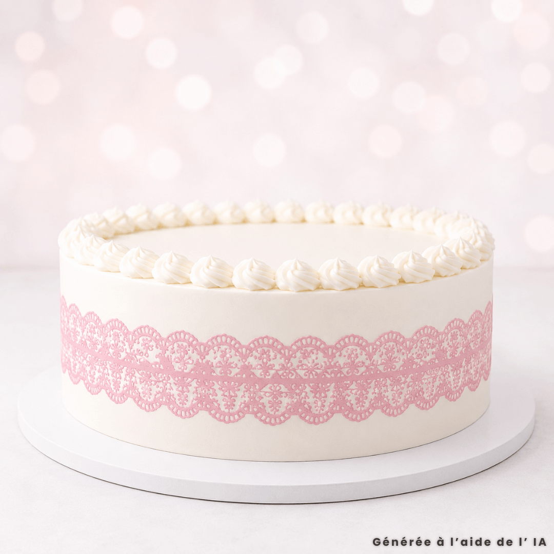pink lace outline for cake