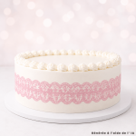 pink lace outline for cake