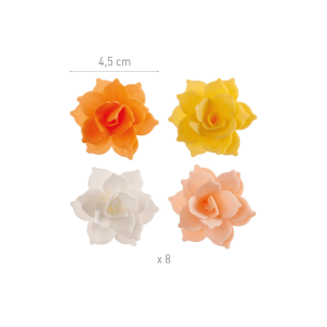 8 mini wafer paper water lily flowers