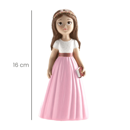 16cm girl communion cake figurine