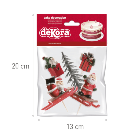 Set of 6 non-edible decorations for a Yule log