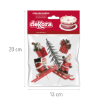 Set of 6 non-edible decorations for a Yule log