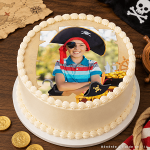 Round edible photo 20 cm Personalized Pirate