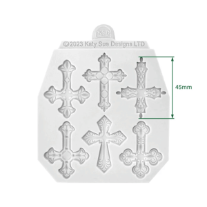 Decorative cross-shaped sugar paste modeling mould
