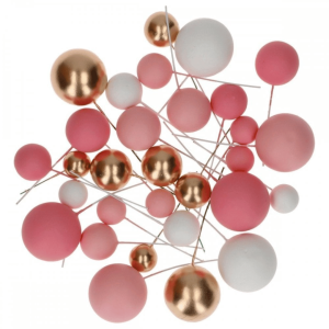 pink, white and gold cake balls