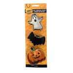 3 Halloween cookie cutters: pumpkin, ghost and bat